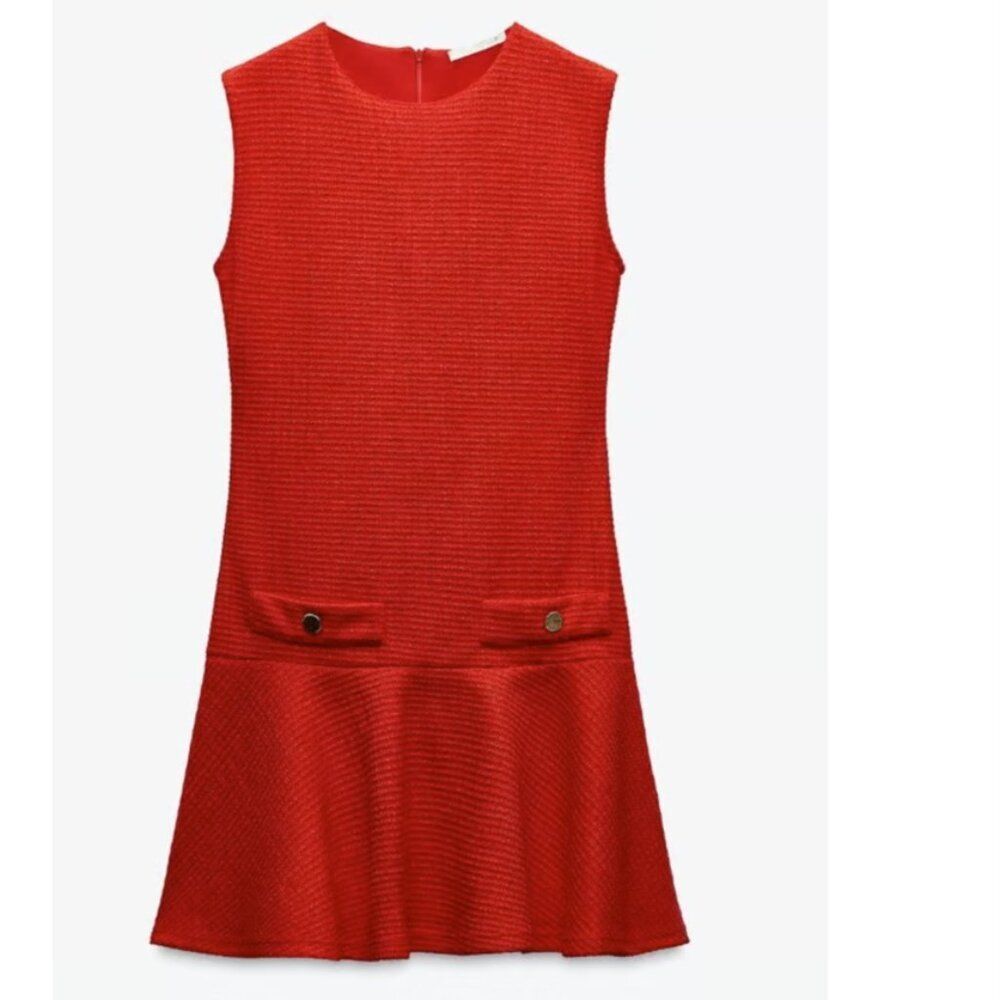 ZARAโShort Textured Dress โ โ Elegant Minimalist Chic - Size M - NEW โ โจ
